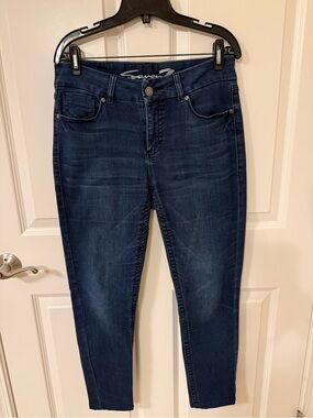 Seven7 Women’s Skinny Jeans Dark Blue Denim SZ 12 EUC Tummy-Less Slim Classic